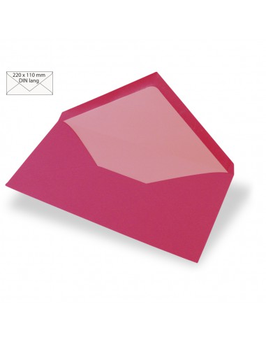 5 Enveloppes longues, 90g/m2, rose oeillet