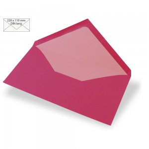 5 Enveloppes longues, 90g/m2, rose oeillet