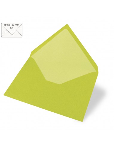 5 Enveloppes B6, 90 g/m2, vert tilleul