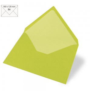 5 Enveloppes B6, 90 g/m2, vert tilleul