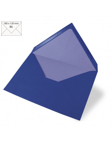 5 Enveloppes B6, 90 g/m2, bleu royal