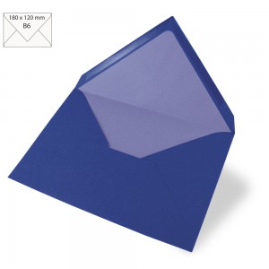 5 Enveloppes B6, 90 g/m2, bleu royal