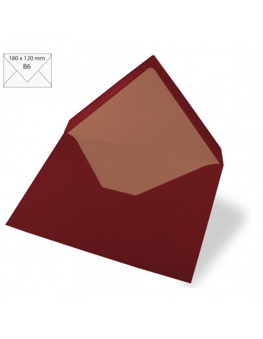 5 Enveloppes B6, 90 g/m2, bordeaux