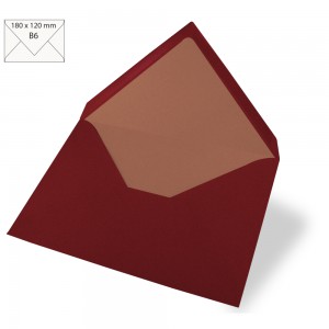 5 Enveloppes B6, 90 g/m2, bordeaux