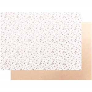 CARTON imprimé pois / foil or petites fleurs - 270g/m2 - 50 X 70cm