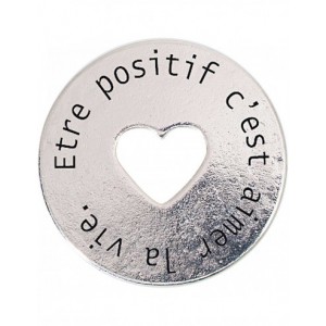 kit bijoux - MESSAGE DU COEUR - coeur argent POSITIF