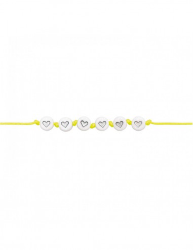 perles COEURS, RONDS, BLANC/ coeur ARGENT