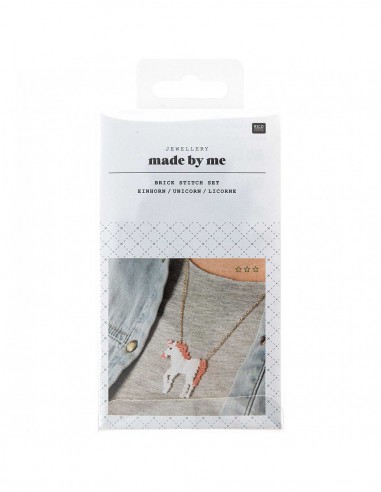 KIT perles à tisser BRICK STITCH, collier LICORNE