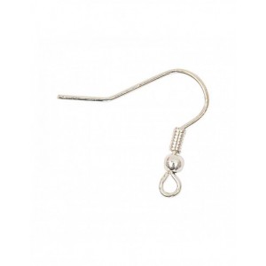 CROCHET DE BOUCLE D'OREILLE couleur  argent 21/20mm