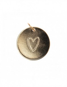 MÉDAILLE COEUR, métal doré de qualité supérieure