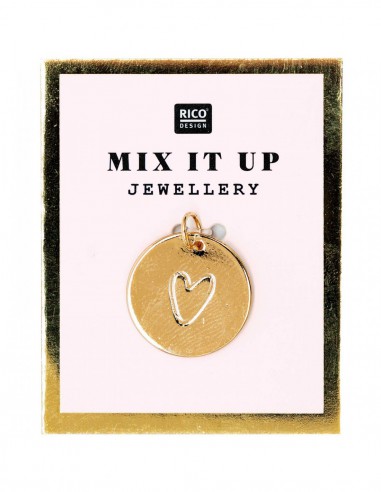 MÉDAILLE COEUR, métal doré de qualité supérieure