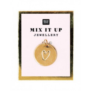 MÉDAILLE COEUR, métal doré de qualité supérieure