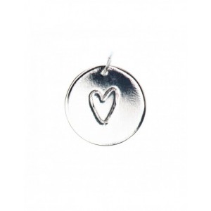 MÉDAILLE COEUR, métal argenté de qualité supérieure