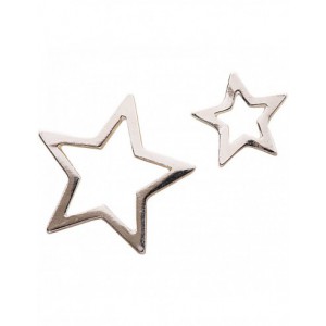 2 PENDENTIF ETOILES, métal argenté de qualité supérieure
