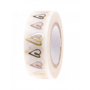 Washi tape COEURS,POUDRE Foil or