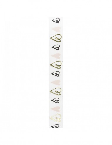 Washi tape COEURS,POUDRE Foil or