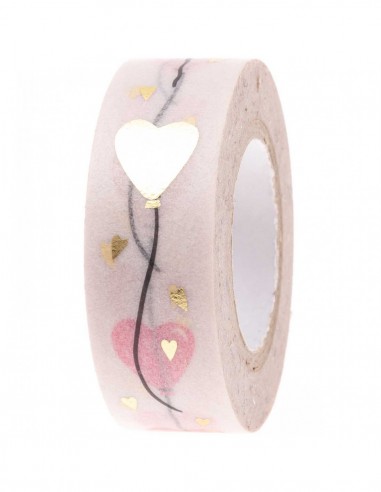 Washi tape BALLONS COEUR Foil or