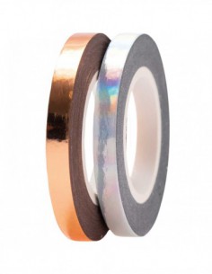 Washi tape fin 2 rouleaux - HOLO / ROSE GOLD