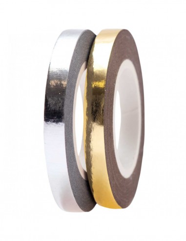 Washi tape fin 2 rouleaux - ARGENT/OR