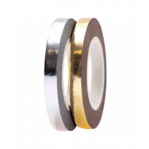 Washi tape fin 2 rouleaux - ARGENT/OR
