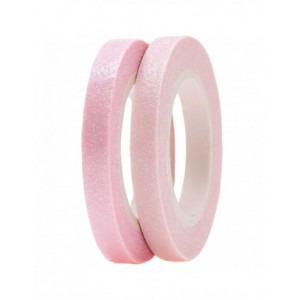 Washi tape fin 2 rouleaux - pailleté  ROSE/LILAS