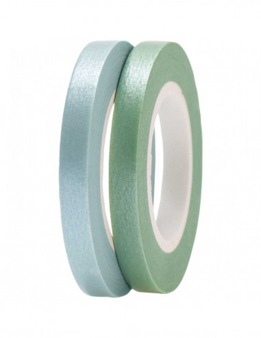 Washi tape fin 2 rouleaux - irisé MENTHE/AQUA