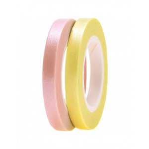 Washi tape fin 2 rouleaux - irisé  JAUNE/ROSE