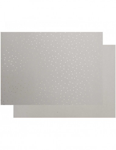 CARTON GRIS RIGIDE,ETOILESOR -  350g/m2 - 50 X 70cm