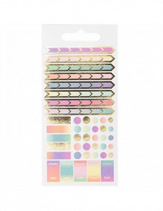 BLOC STICKERS arc en ciel , foil or, paillettes 2