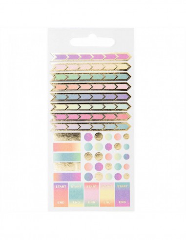 BLOC STICKERS arc en ciel , foil or, paillettes