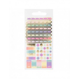 BLOC STICKERS arc en ciel , foil or, paillettes