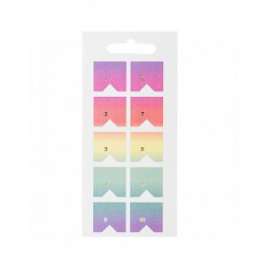 BLOC STICKERS arc en ciel , foil or, paillettes