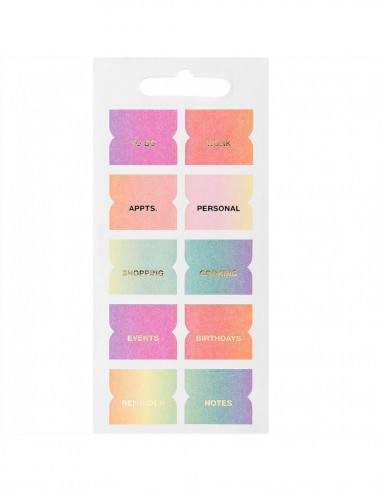 BLOC STICKERS arc en ciel , foil or, paillettes