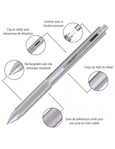 Stylo bille Multipen 4 en 1 - noir
