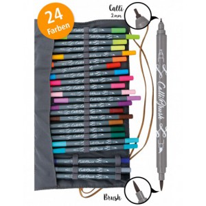 24 Callibrush pen + trousse  roll pouch