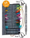 24 Callibrush pen + trousse  roll pouch  - coloriage & calligraphie