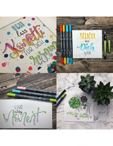 24 Callibrush pen + trousse  roll pouch  - coloriage & calligraphie