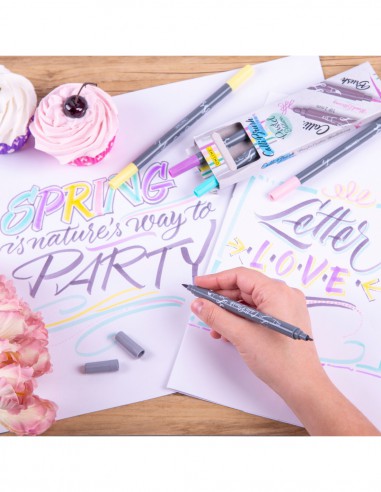 Set 5 callibrush pen - Pastel  - coloriage & calligraphie