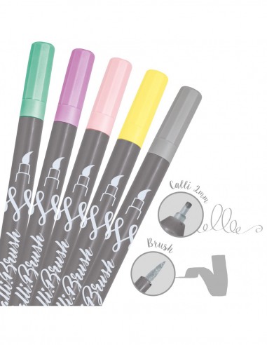 Set 5 callibrush pen - Pastel  - coloriage & calligraphie