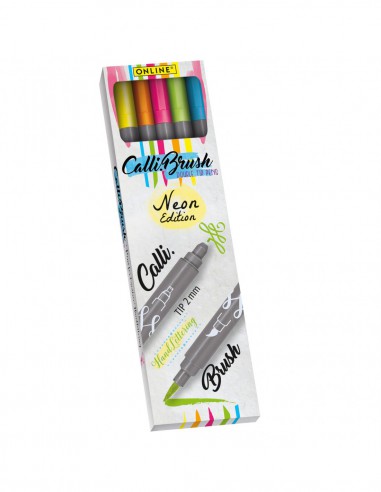Set 5 callibrush pen - Néon - coloriage & calligraphie