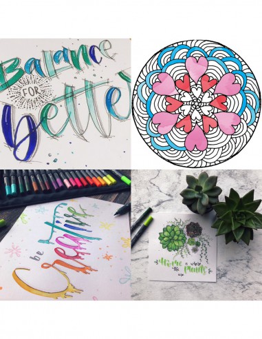 Set 5 callibrush pen - Néon - coloriage & calligraphie