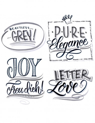 Set 5 callibrush pen - Nuances de gris - coloriage & calligraphie