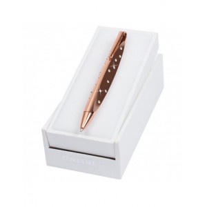 Stylo bille incrusté de véritables cristaux de Swarovski  - "Crystal Style" Rose gold dans son écrin