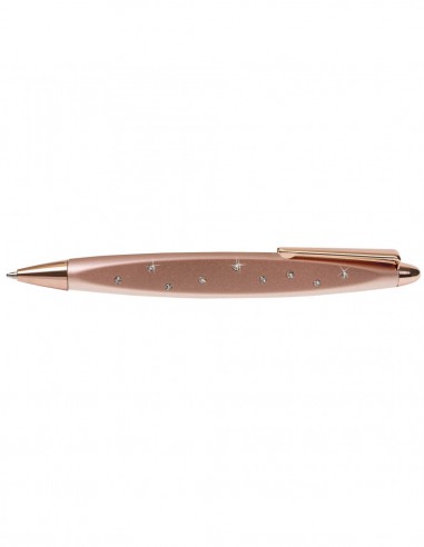 Stylo bille incrusté de véritables cristaux de Swarovski  - "Crystal Style" Rose gold dans son écrin