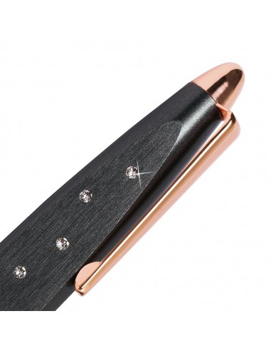 Stylo bille incrusté de véritables cristaux de Swarovski  - "Crystal Style" Black dans son écrin