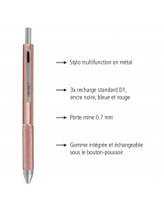 Stylo bille Multipen 4 en 1 - rose gold 2