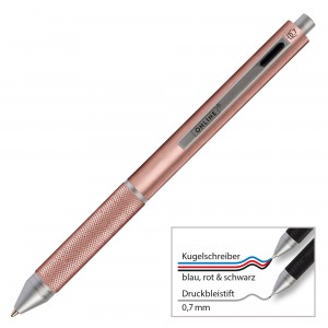 Stylo bille Multipen 4 en 1 - rose gold
