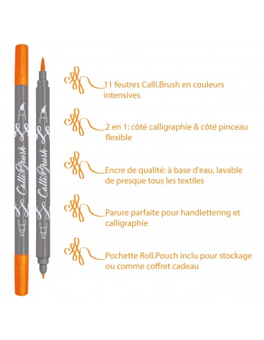 11 Callibrush pen + trousse  roll  - coloriage & calligraphie
