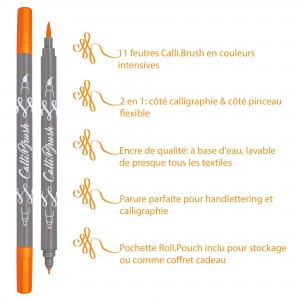 11 Callibrush pen + trousse  roll pouch